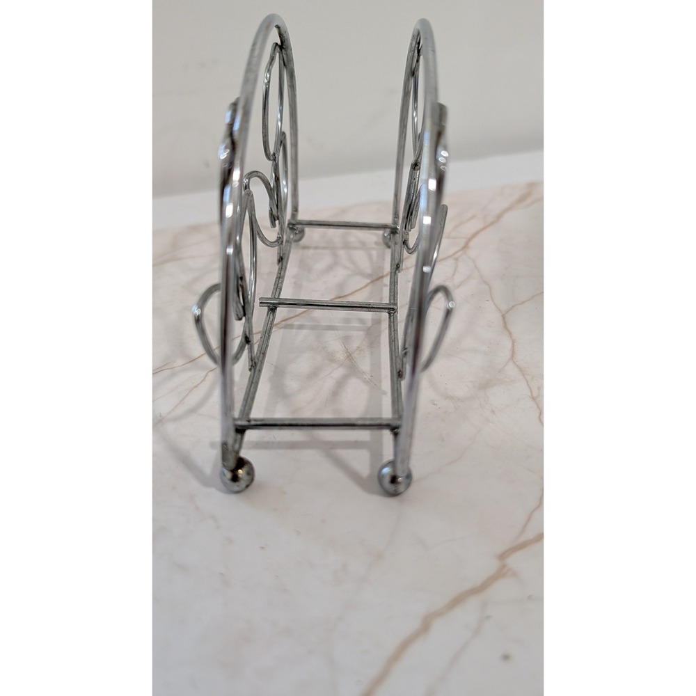 Vintage Chrome Tulip Napkin Holder Silver Wire Floral Mid Century Modern Decor - Picture 2 of 4